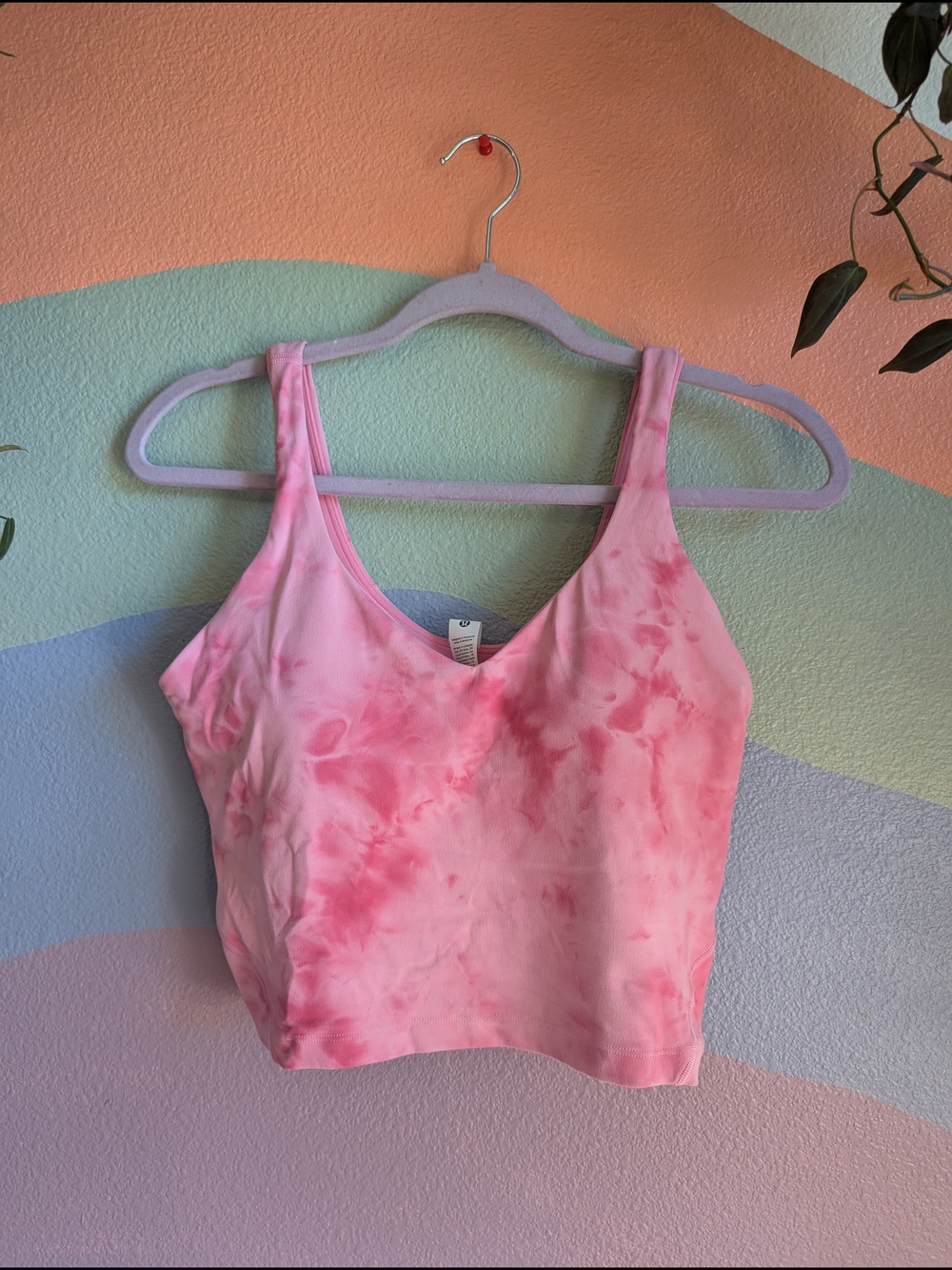 Lululemon Align Tank - Pink Tie-Dye V-Neck Crop Tank Top